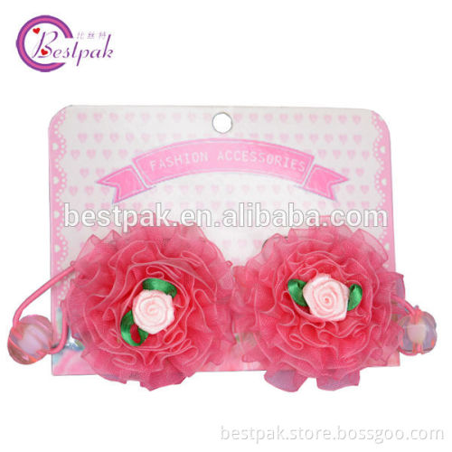 new style pink sheer ribbon hair accessories for small kids
